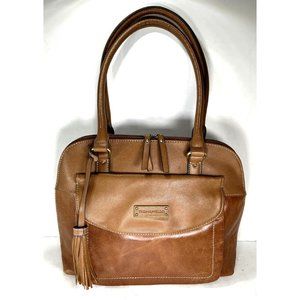 Tignanello Large Brown Leather Shoulder Bag -  Lightly Distressed